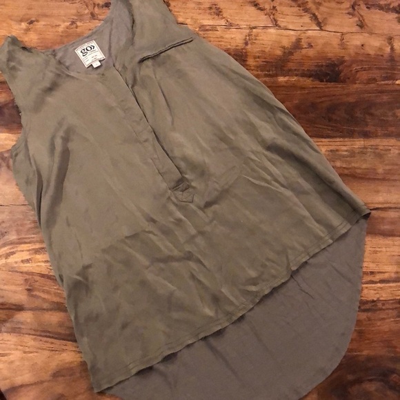 Go Silk Sleeveless Raw Hem Tank Top L - Picture 1 of 5